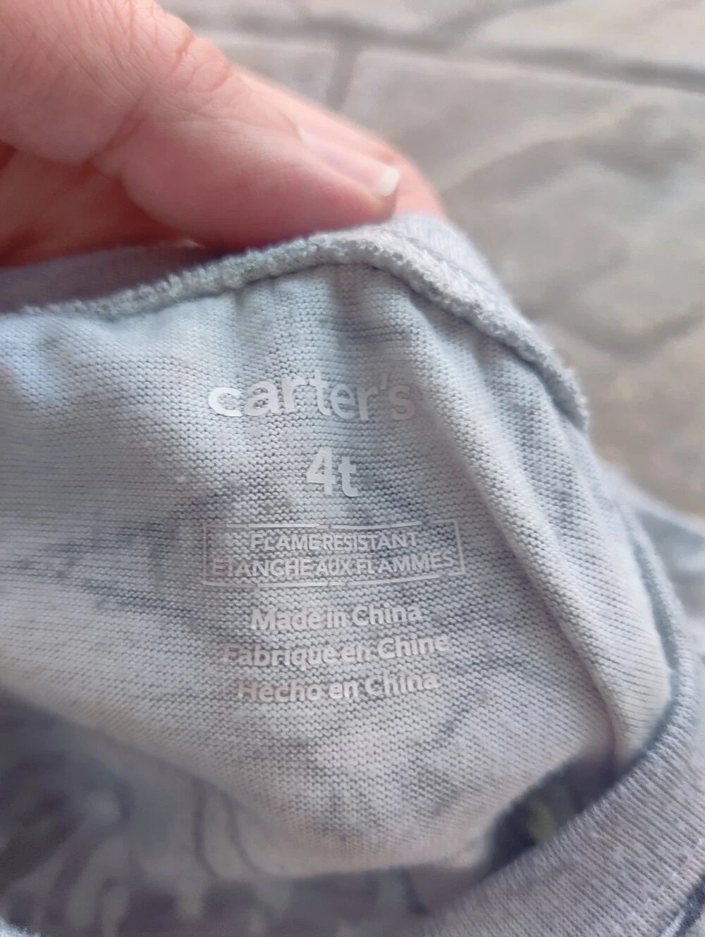 Carter's Light Gray Toddler Pajama Set Dinosaur 4t